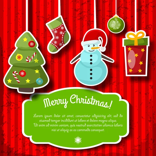 Merry Christmas Decorative Card — Stock Vector