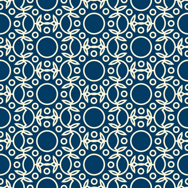 Abstract Dichromatic Seamless Pattern with Rounds And Leaves — стоковый вектор