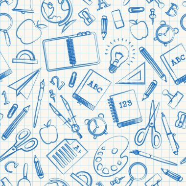 Okula geri seamless modeli doodle