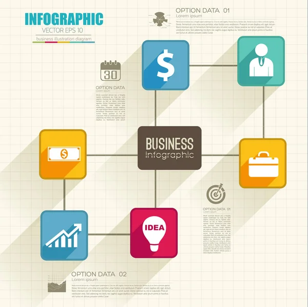 Modelo de negócio do Web Infographic — Vetor de Stock