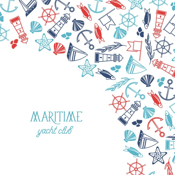 Maritime bunte Yacht Club Poster — Stockvektor