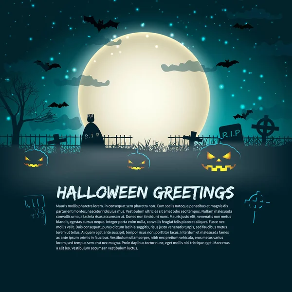 Halloween Greetings Poster — Stock Vector