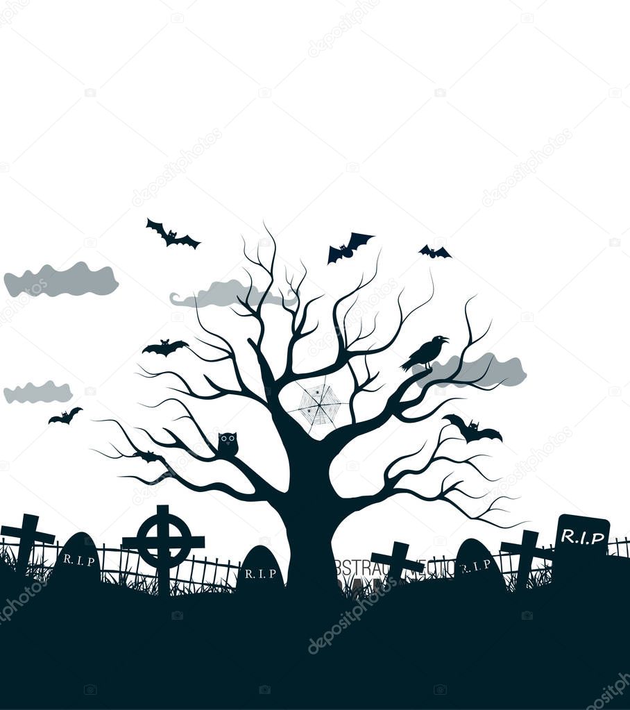 Monochrome Halloween Background
