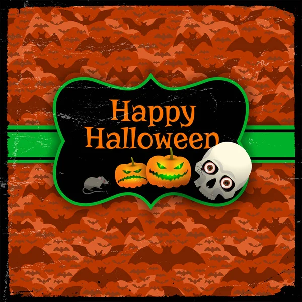 Joyeux Halloween modèle sans couture rouge avec du texte — Image vectorielle