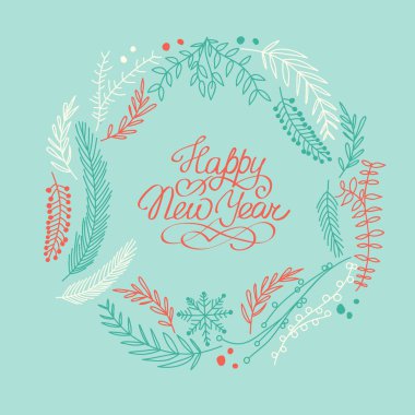 Mutlu yeni yıl tebrik çerçeve