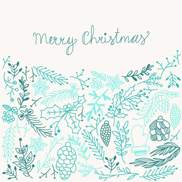 Inscription Joyeux Noël Composition bleue — Image vectorielle