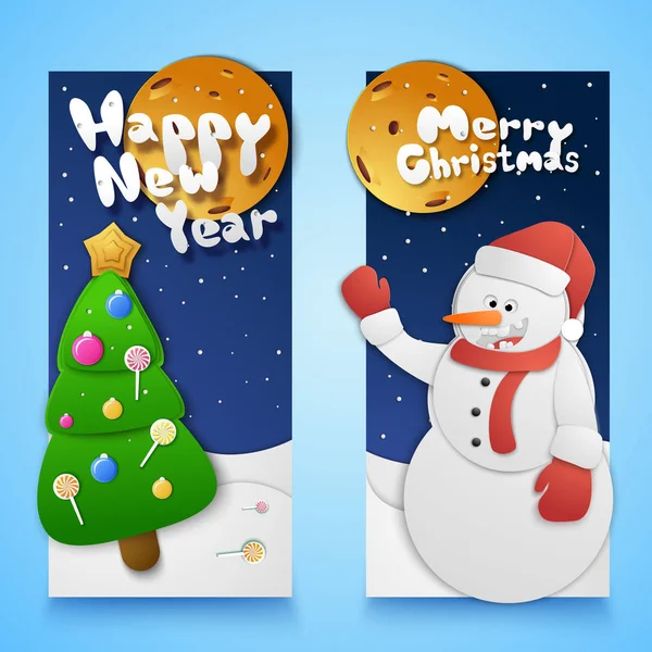 Christmas Vertical Banners Set — Stock Vector