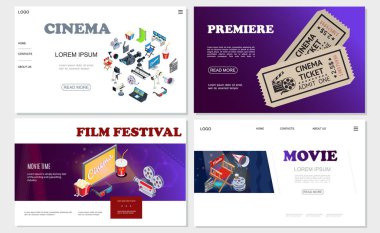 İzometrik sinema Web siteleri seti