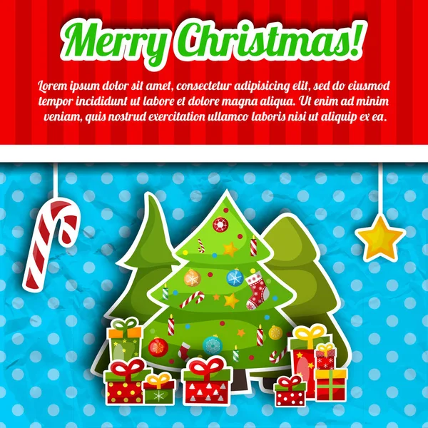 Karácsonyfa képeslap — Stock Vector