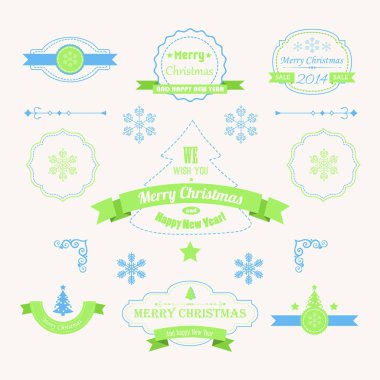 Noel Vintage etiket ve çıkartmalar Set