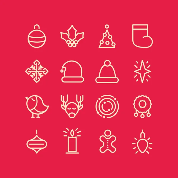 Diseño de Navidad elegante conjunto de iconos decorativos — Vector de stock