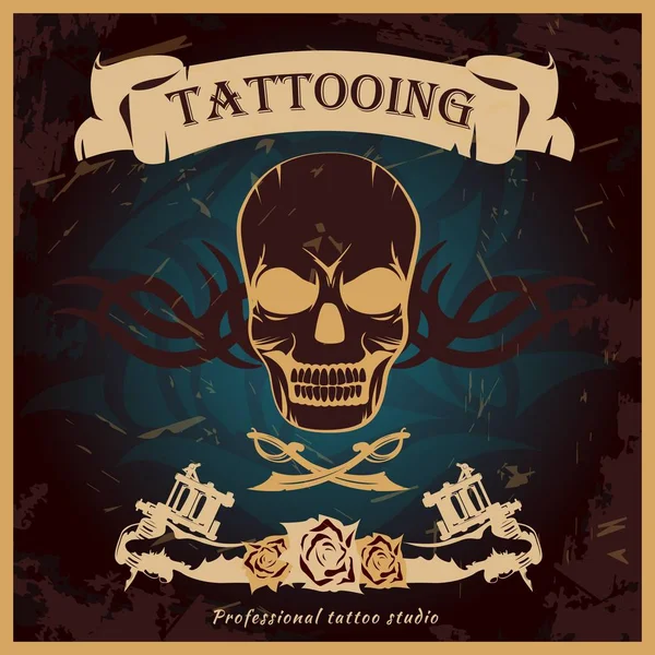 Färgglad tatuering affisch — Stock vektor