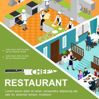 İzometrik kavramı yemek Restoran