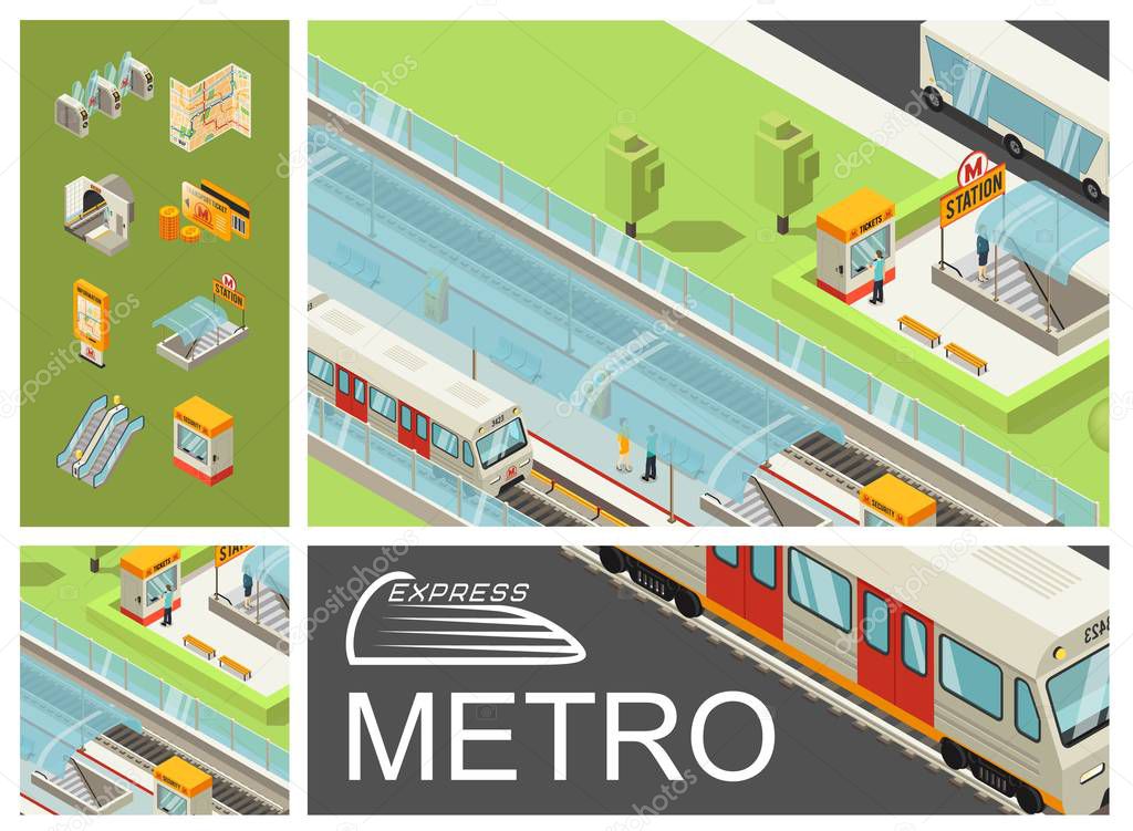 Isometric Metro Colorful Composition