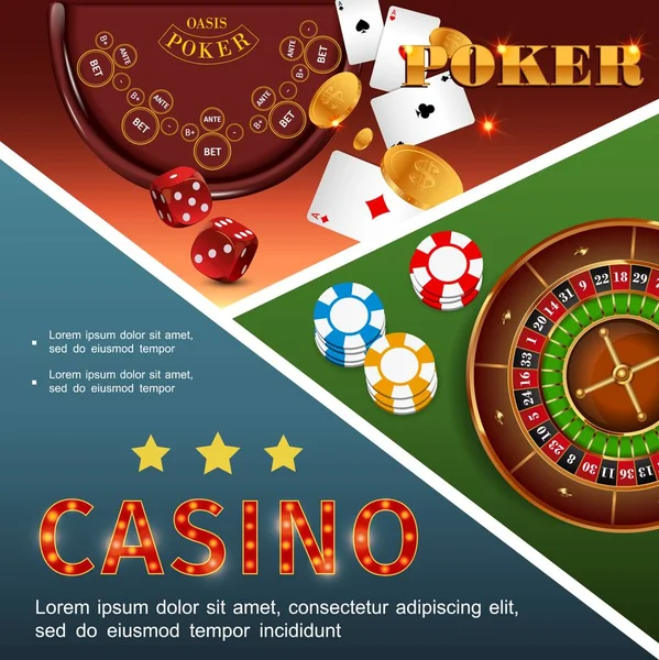 Разноцветная концепция казино — стоковый вектор