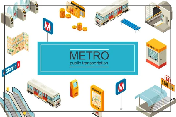 Izometrické Metro koncept — Stockový vektor