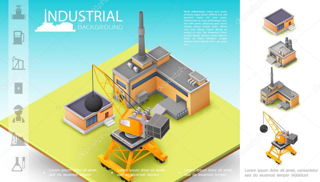 Isometric Industrial Manufacturing Concept