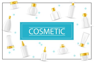 Gerçekçi kozmetik ürünleri kavramı