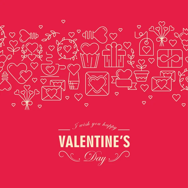 Feliz día de San Valentín tarjeta decorativa — Vector de stock