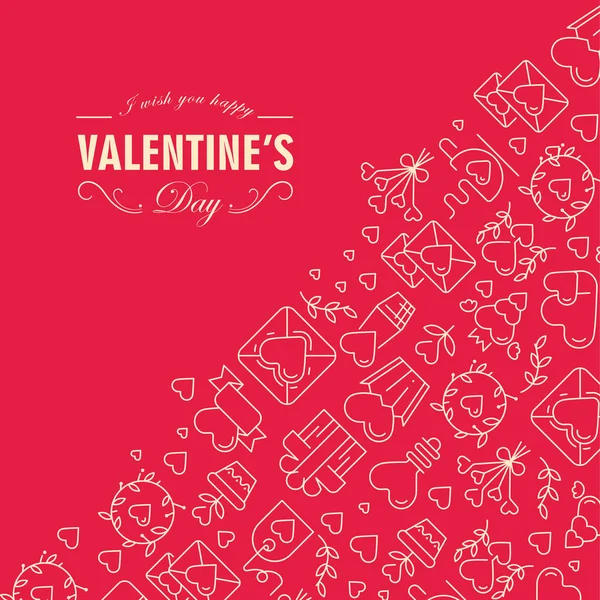 Happy Valentijnsdag briefkaart — Stockvector