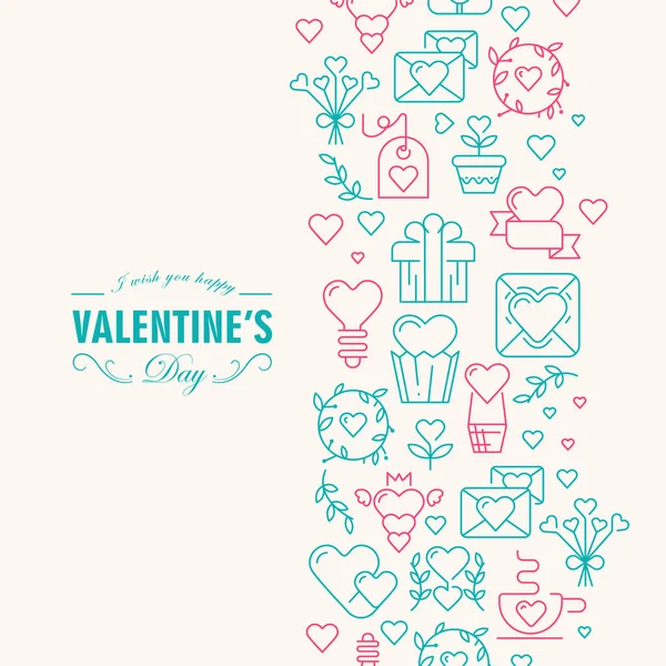 Happy Valentines Day decoratieve briefkaart — Stockvector