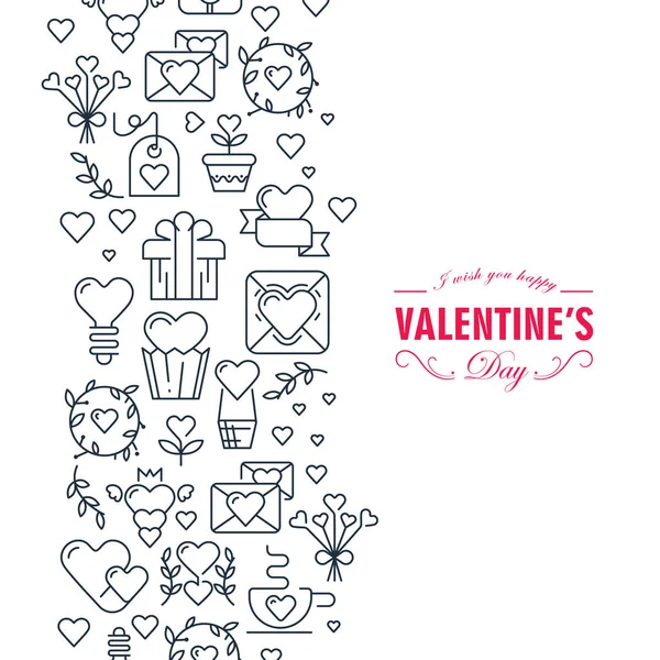 Feliz día de San Valentín Doodle Card decorativo — Vector de stock