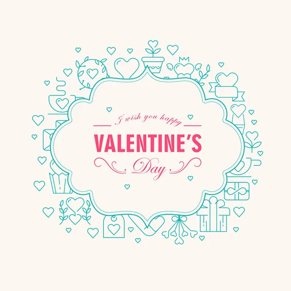 Valentijnsdag decoratieve kaart — Stockvector