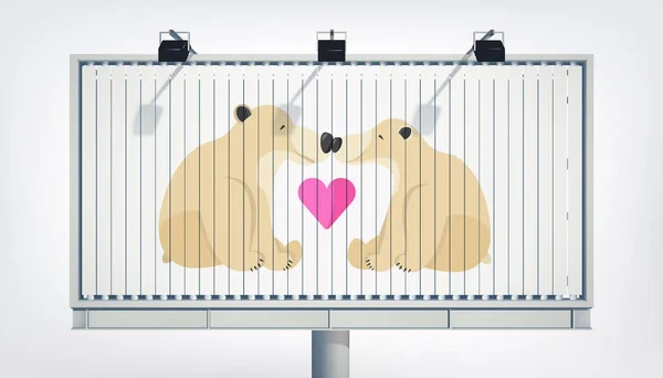 Happy Valentines Day groeten Billboard sjabloon — Stockvector