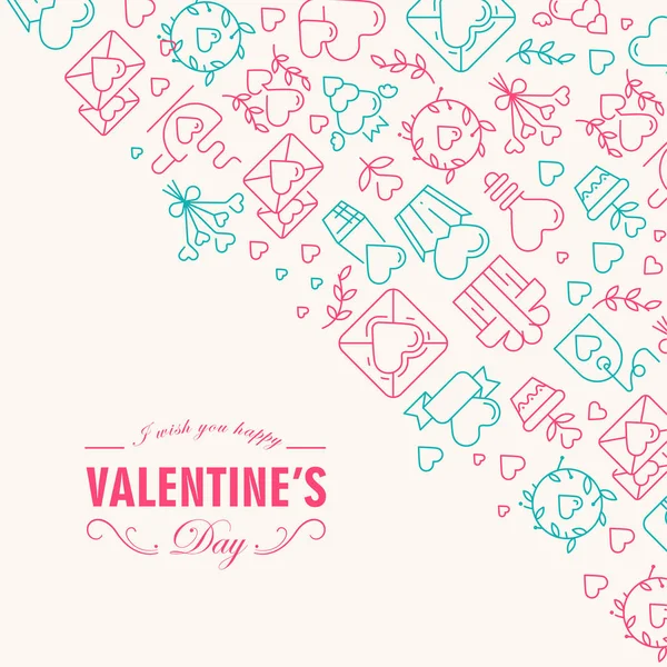 Feliz día de San Valentín postal — Vector de stock