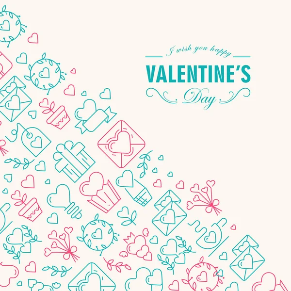 Cartolina di San Valentino felice — Vettoriale Stock