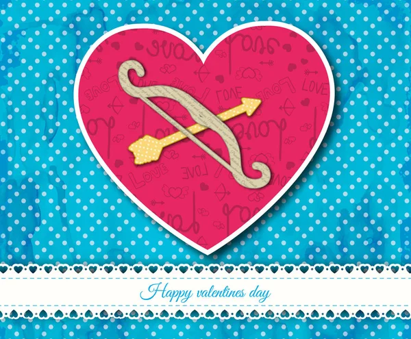 Arc et flèches à l'intérieur de la composition cardiaque — Image vectorielle