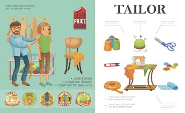 Düz terzilik renkli kompozisyon