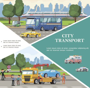 Flat City Transport Template clipart