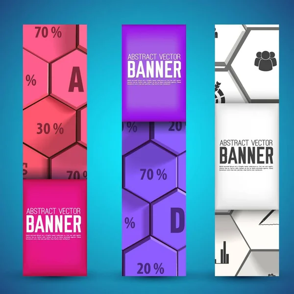 Banners verticais geométricos da Web do infográfico — Vetor de Stock