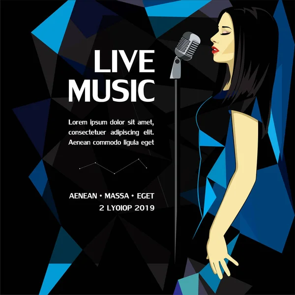 Αφίσα διαφήμισης ζωντανής μουσικής — Διανυσματικό Αρχείο