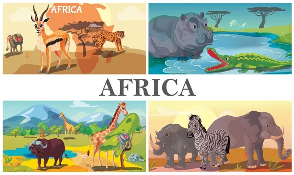 African Safari Animals Composition