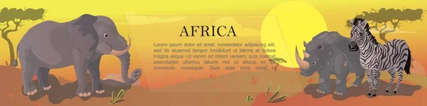 Karikatur afrikanische Tiere Hintergrund — Stockvektor