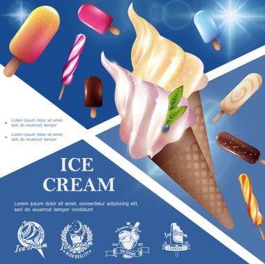 Gerçekçi Lezzetli Dondurma Şablonu