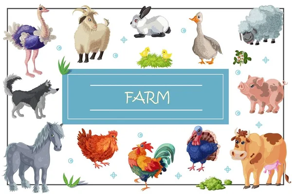 Cartoon Farm Animals Template