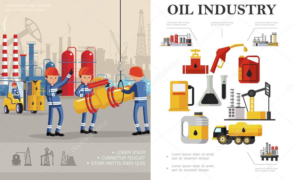 Flat Oil Industry Concept