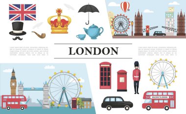 Düz Londra Elements Kompozisyon