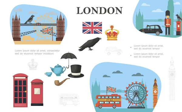 Apartamento London Concept — Vector de stock