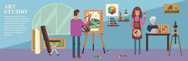 Flat Art Studio Background