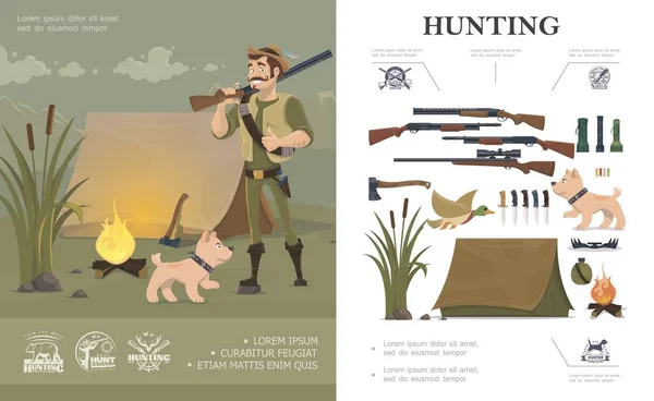 Concept de chasse à plat — Image vectorielle