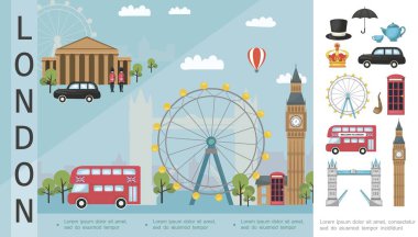 Londra Colorful Concept düz seyahat