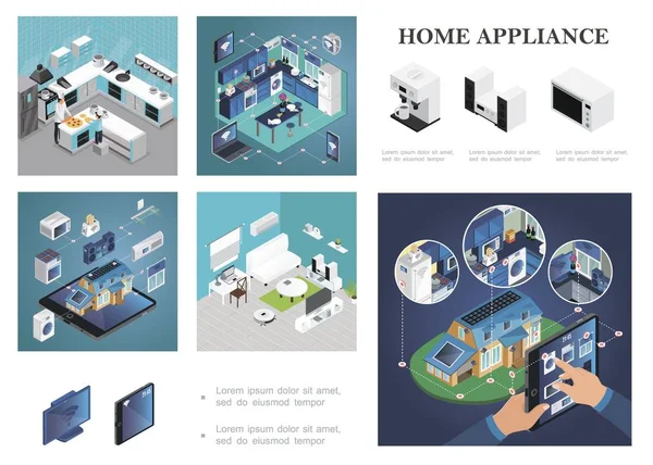 Composição Isométrica Smart Home — Vetor de Stock