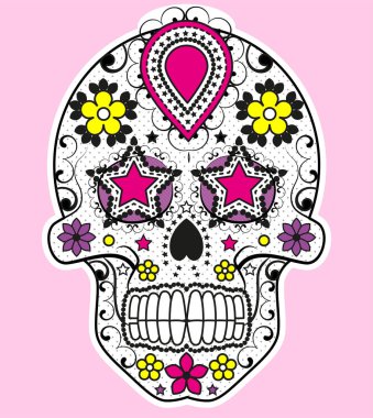 Meksika şeker kafatası vektör çizim