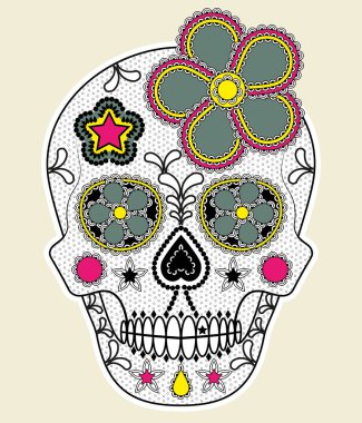 Meksika şeker kafatası vektör çizim