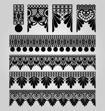 döşeme nakış dantel ve elemanları vektör illüstrasyon