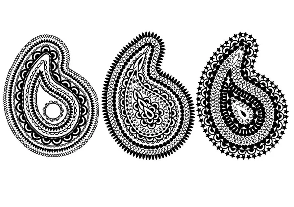 Vector Illustration Paisley Set Make You Own Texture Pattern — Stock Vector